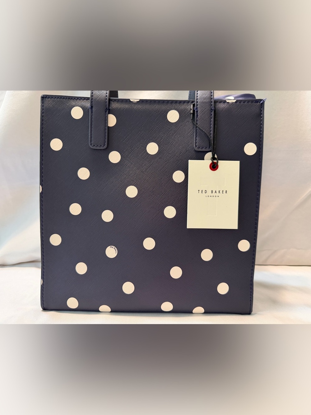 Ted Baker London Blue Tote with White Polka Dots